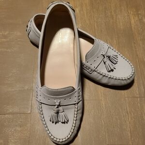 Cole Haan Light Gray Tassel Moccasins